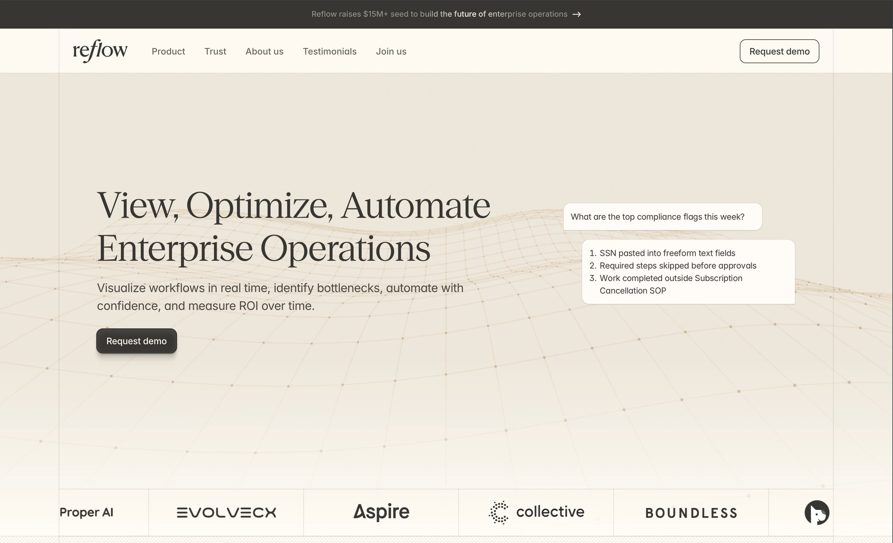 reflow.ai landing page